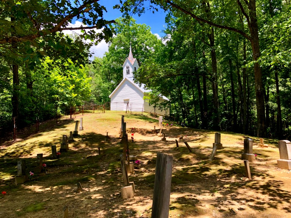 Little Cataloochee Baptist Church from Graveyard, Little C… 
