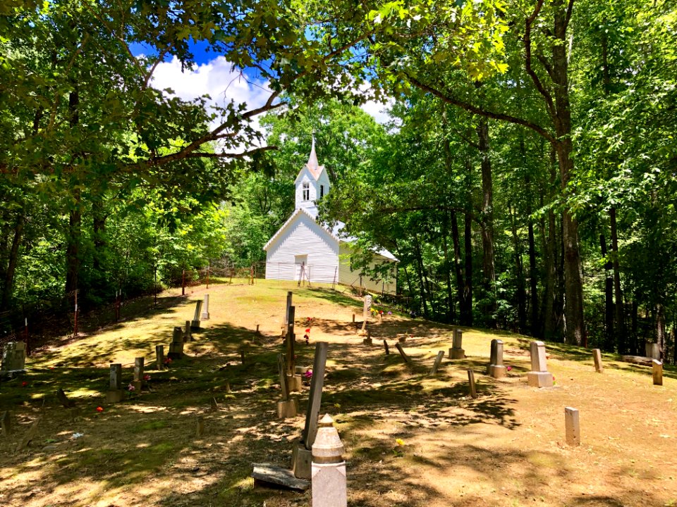 Little Cataloochee Baptist Church from Graveyard, Little C… 