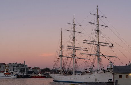 Sail boat sunrise scandinavia architecture