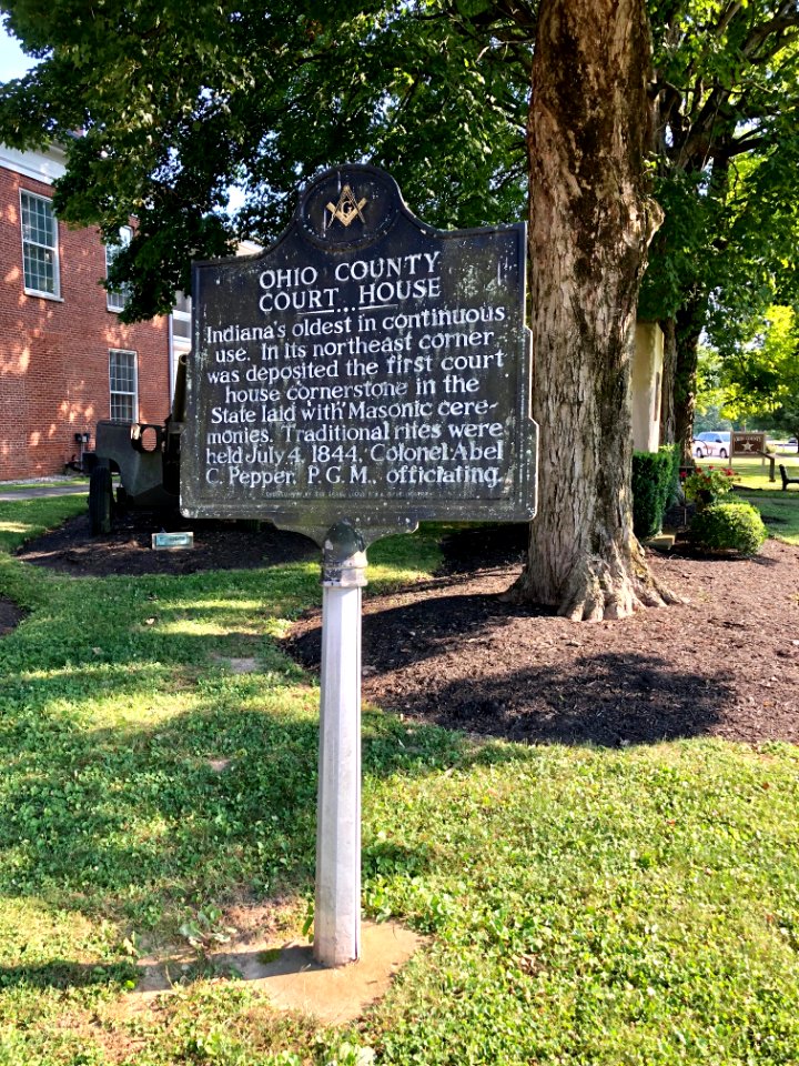 Historical Marker, Ohio County Courthouse, Rising Sun, IN 