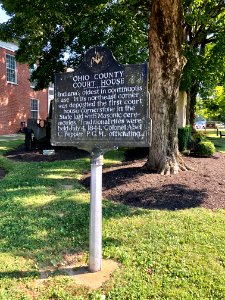 Historical Marker, Ohio County Courthouse, Rising Sun, IN 