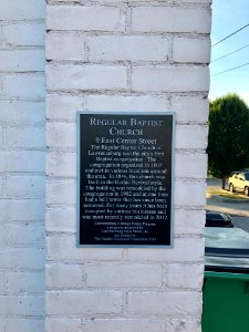 Historical Marker, Regular Baptist Church, Lawrenceburg, I… 