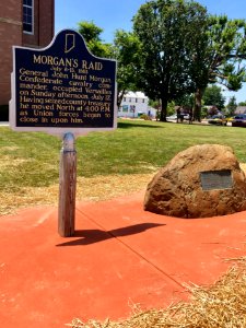 Morgan's Raid Historical Marker, Versailles, IN 