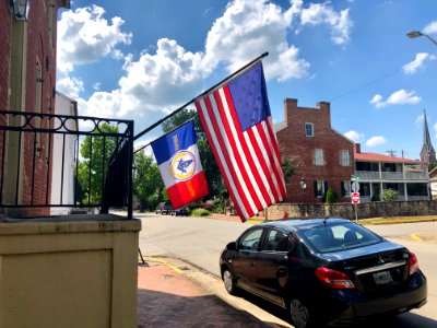 Flags, Masonic Schofield House, Madison, IN 