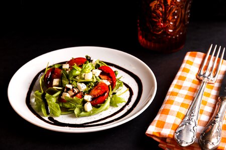 Salad rocket tomatoes photo