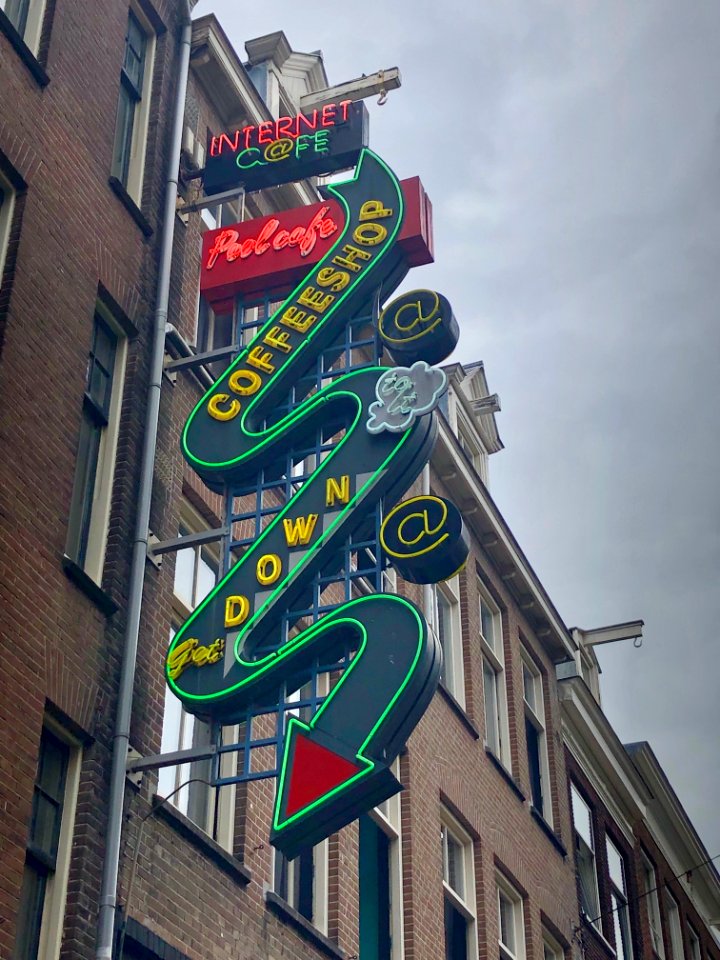 Coffeeshop Get Down To It Sign, De Weteringschans, Amsterd… 