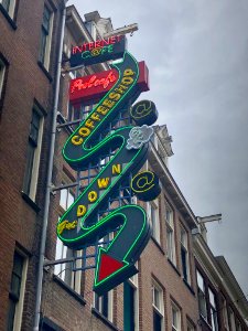 Coffeeshop Get Down To It Sign, De Weteringschans, Amsterd… photo