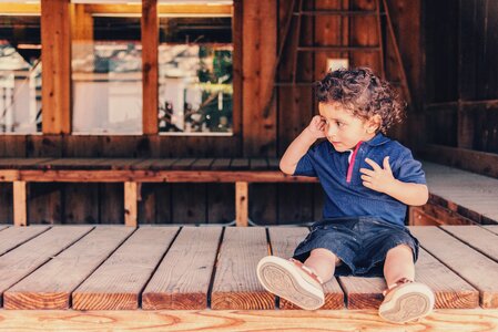 Sitting porch baby photo