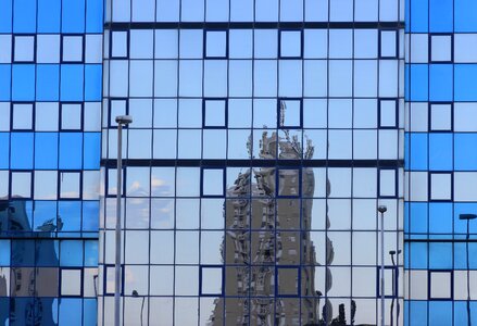 Facade glass reflection photo