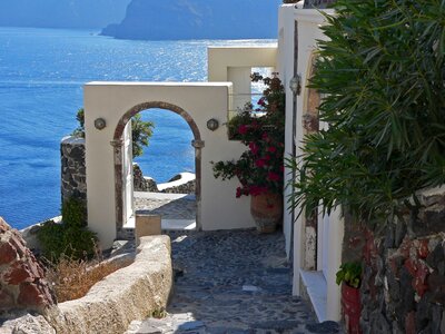 Santorini view to the sea cozy corner