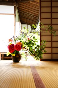 Buddhist temple flower arrangement genko-an photo