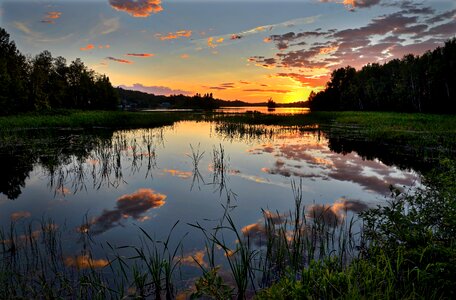 Sky twilight lake