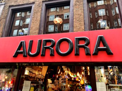 Aurora Sign, Grachtengordel, Amsterdam, Noord-Holland, Ned… 