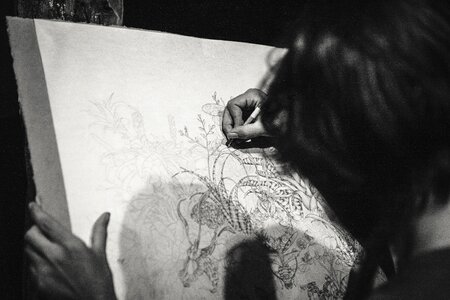 Black and white draw artwork