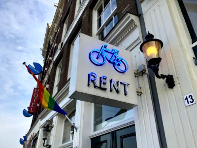 Bike Rent Sign, Prins Hendrikkade, Binnenstad, Amsterdam, … 