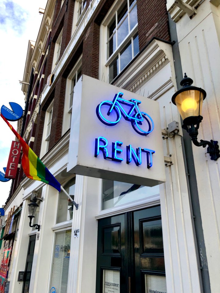 Bike Rent Sign, Prins Hendrikkade, Binnenstad, Amsterdam, … 
