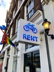 Bike Rent Sign, Prins Hendrikkade, Binnenstad, Amsterdam, … 