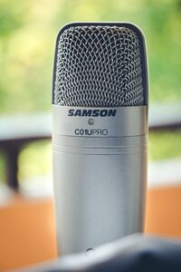 Close-up view microphone samson photo