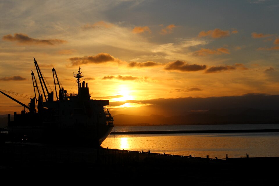 Sunset nature boat