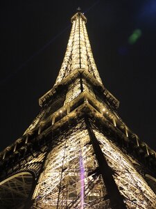 Eiffel tower night light photo