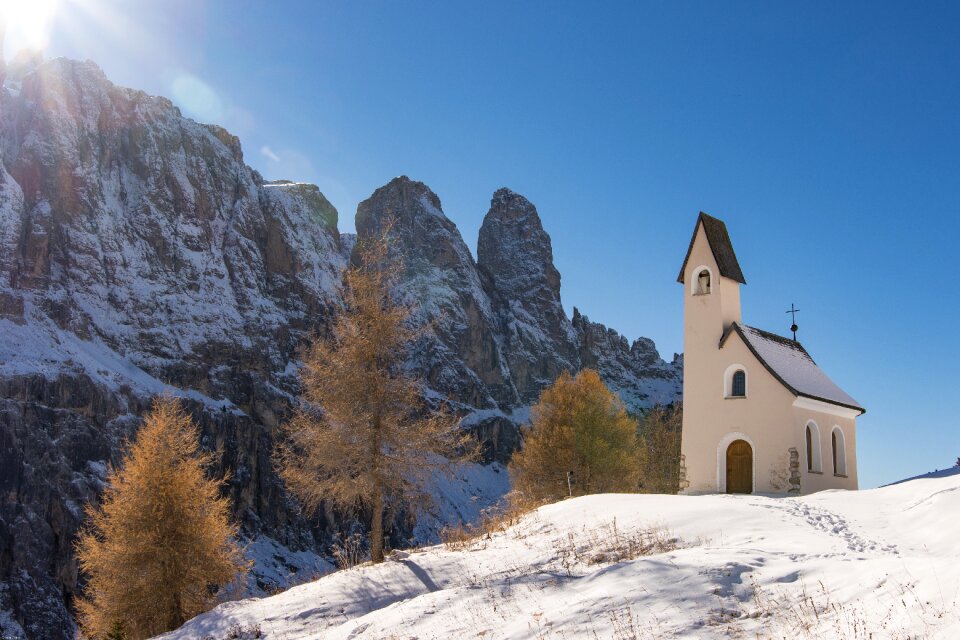 Sella group mountains chapel