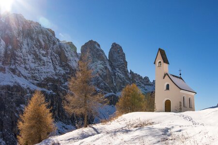 Sella group mountains chapel
