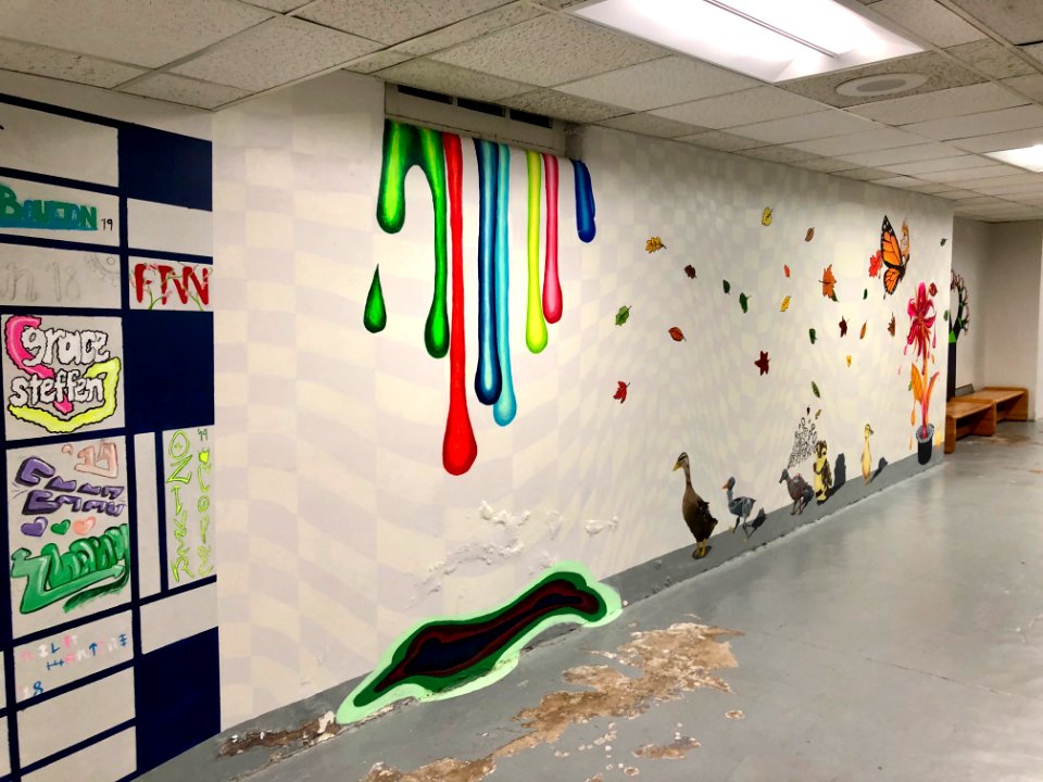 Mural, Basement Passageway, Watts Hall, North Carolina Sch… 