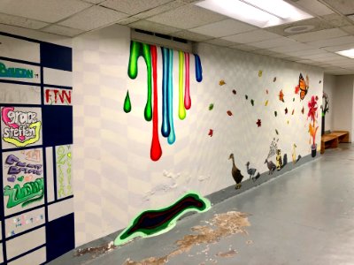 Mural, Basement Passageway, Watts Hall, North Carolina Sch… 