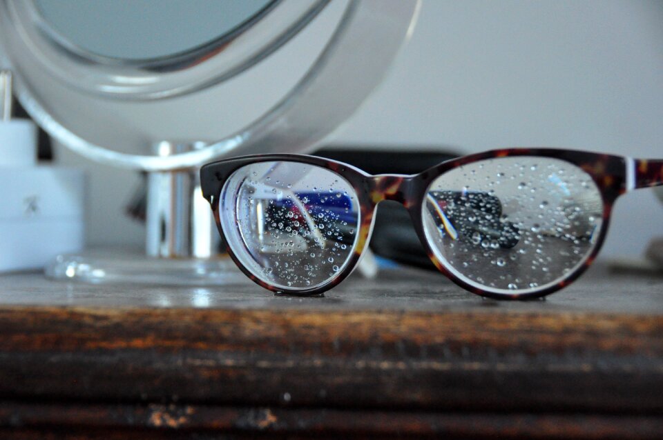 Sunglasses bathroom drops
