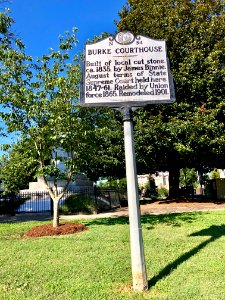 Historical Marker, Burke County Courthouse, Morganton, NC 