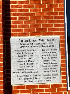 Cornerstone, Gaston Chapel AME Church, Morganton, NC 