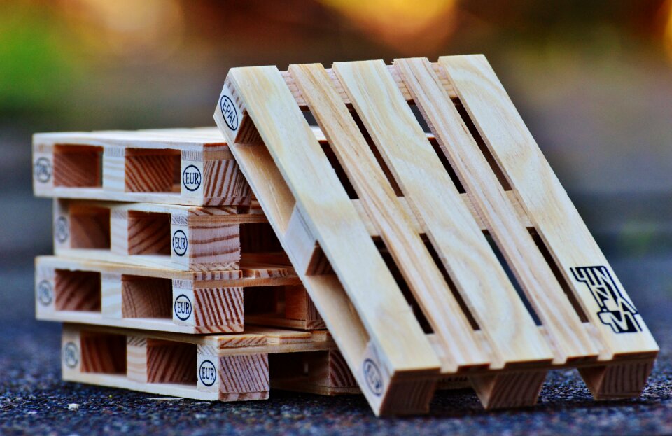 Industry pallets stacked