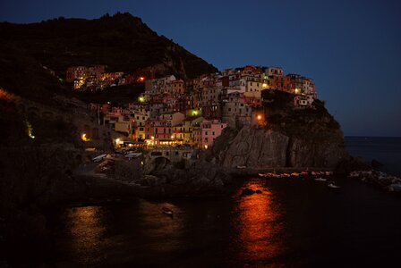 Buildings lights sea