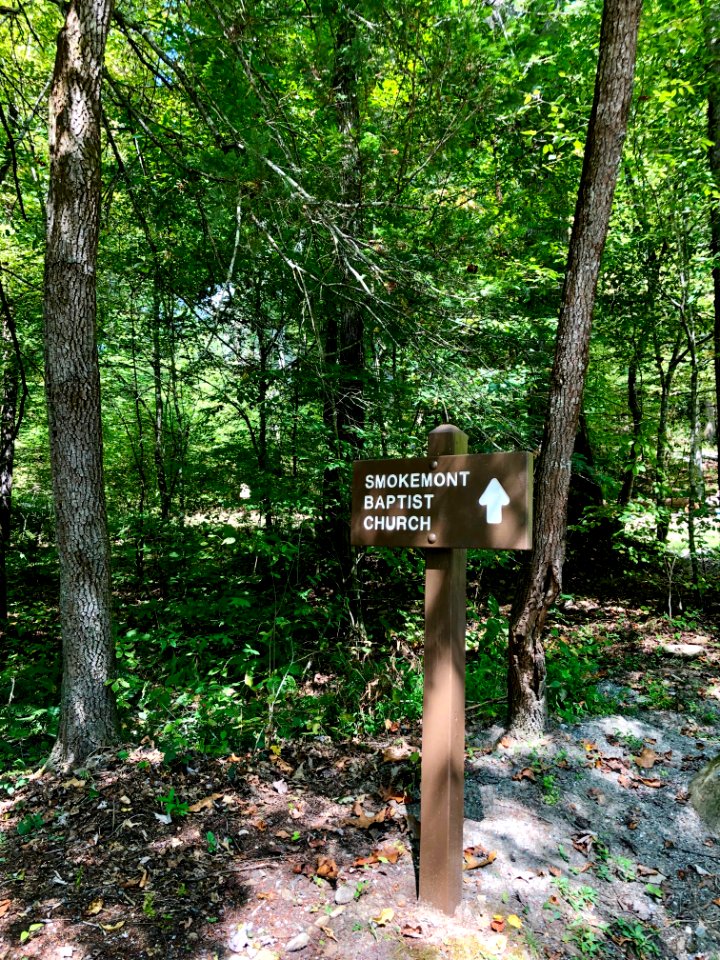 Sign, Smokemont (Oconaluftee) Baptist Church, Great Smoky … 