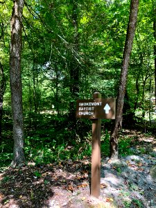 Sign, Smokemont (Oconaluftee) Baptist Church, Great Smoky … 