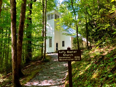 Sign, Smokemont (Oconaluftee) Baptist Church, Great Smoky … 