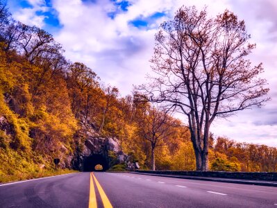 Autumn road travel photo