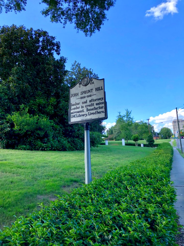 Historical Marker, John Sprunt Hill House, Morehead Hill, … 