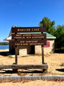 Sign, Lagace Beach, Webster Lake, Franklin, NH 
