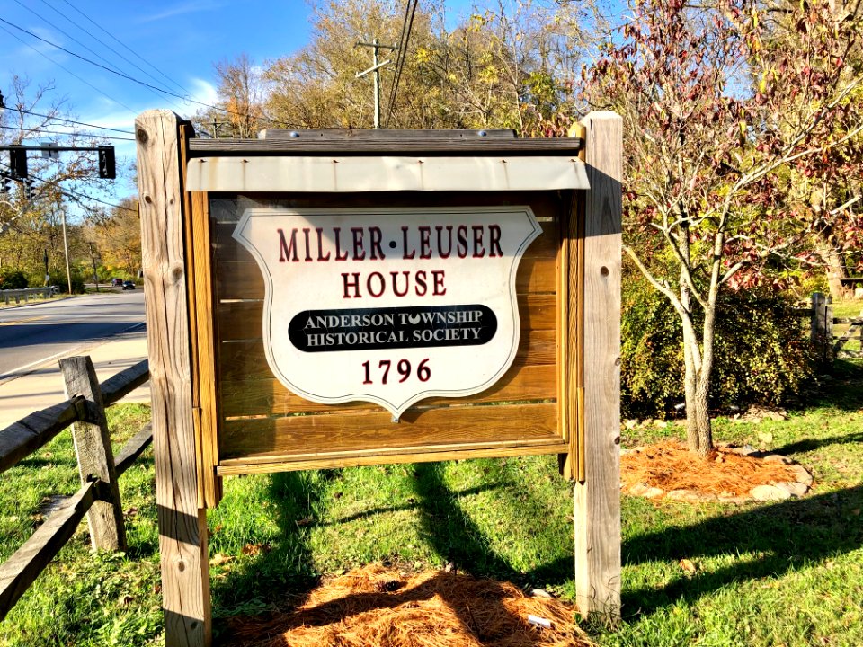 Sign, Miller-Leuser Log House, Anderson Township, OH 