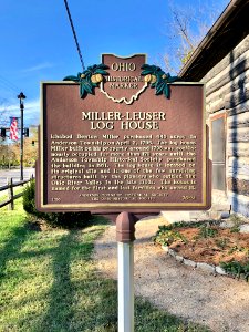 Historical Marker, Miller-Leuser Log House, Anderson Towns… 