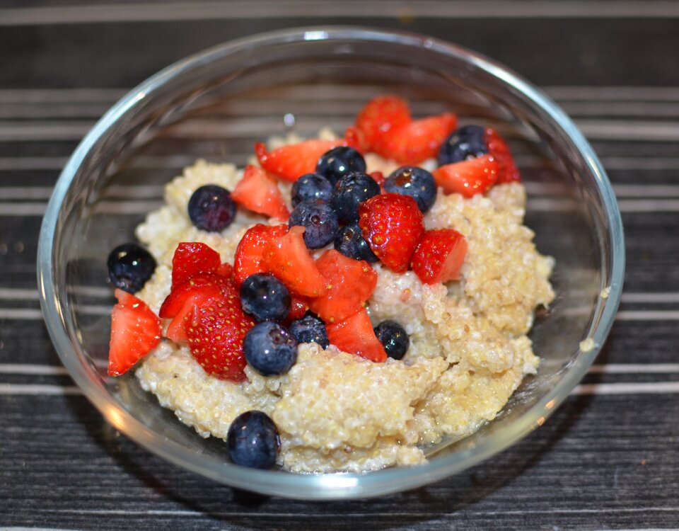 Blueberries strawberries quinoa