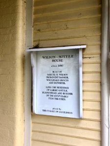 Historical Marker, Wilson-Sottile House, College of Charle… 