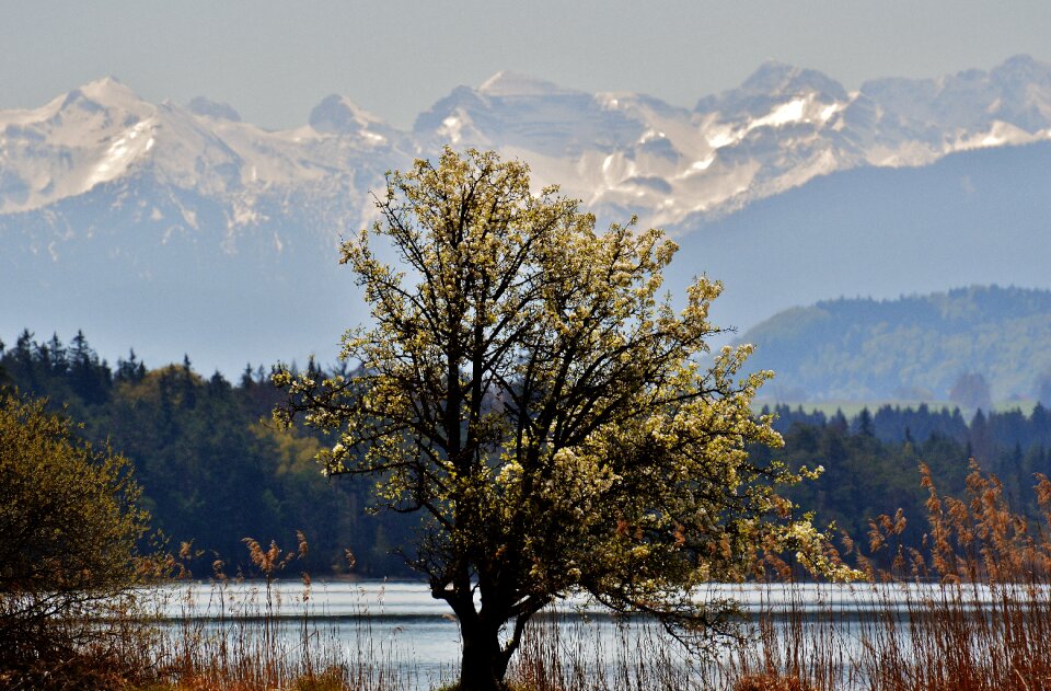 Romantic mountains water
