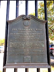 St. Andrew's Hall Site Historical Marker, Broad Street, Ha… 