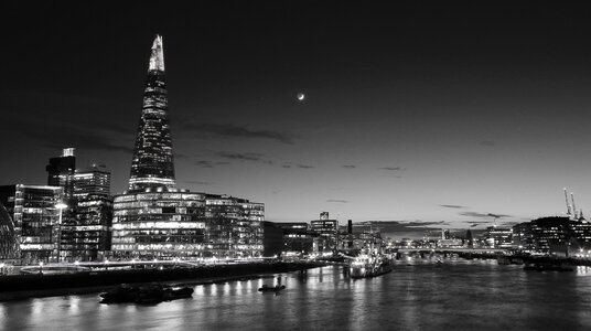 Grey scale london moon photo