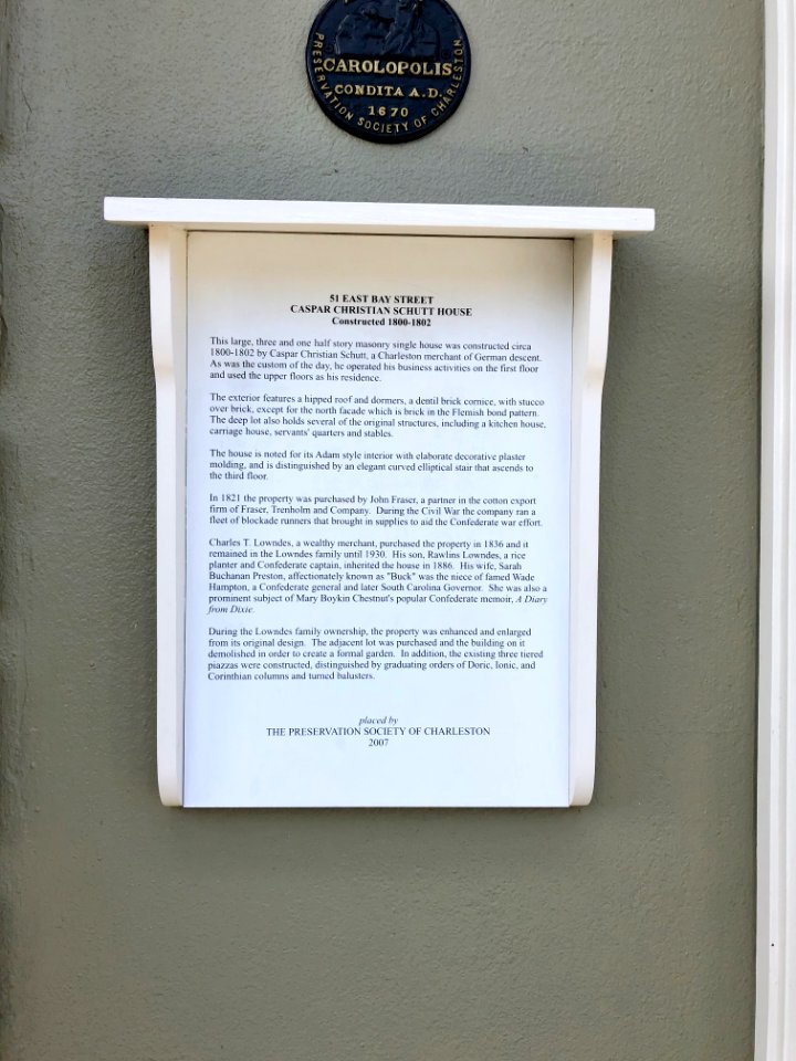 Historical Marker, Caspar Christian Schutt House, East Bay… 