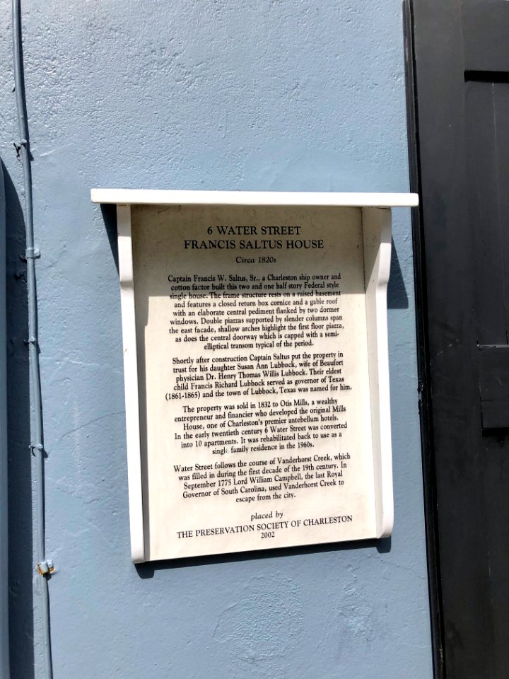 Historical Marker, Francis Saltus House, Water Street, Sou… 