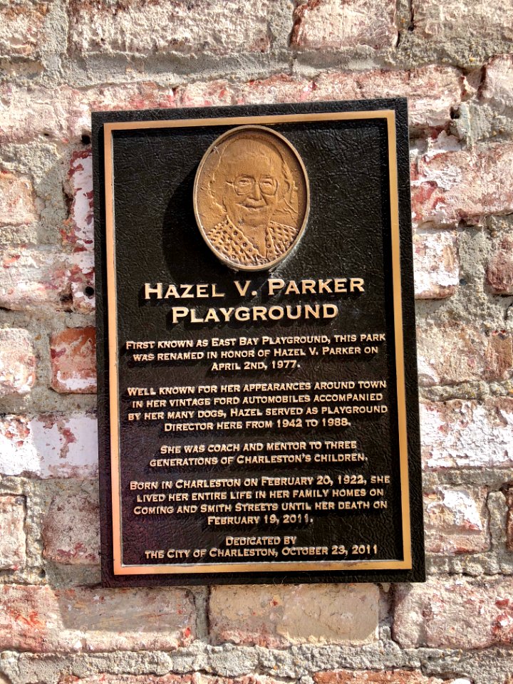 Hazel V. Parker Playground Historical Marker, East Bay Str… 