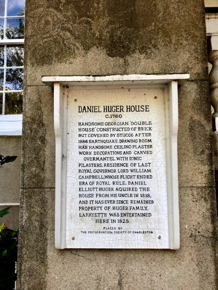 Historical Marker, Daniel Elliott Huger House, South of Br… 